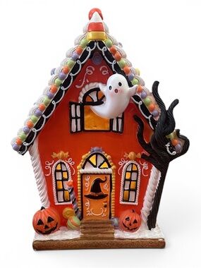 Summerween Viral Orange & Black Halloween Gingerbread LED Lightup Haunted House